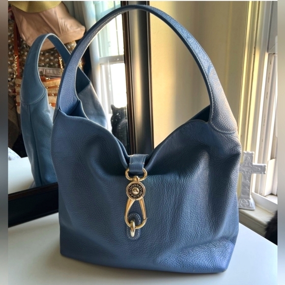 Dooney & Bourke Handbags - Dooney & Bourke Pebble Grain Logo Lock Sac in Blue